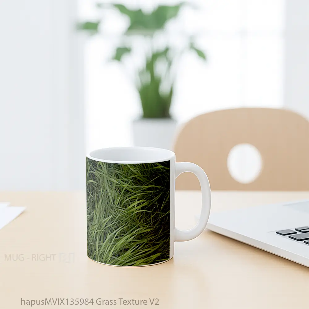 Mug Grass Texture V2 Gelas Keramik Unik - All-side / Desain