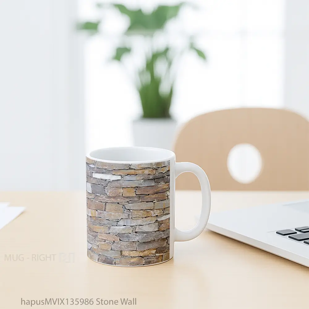 Mug Stone Wall Gelas Keramik Unik - All-side / Desain