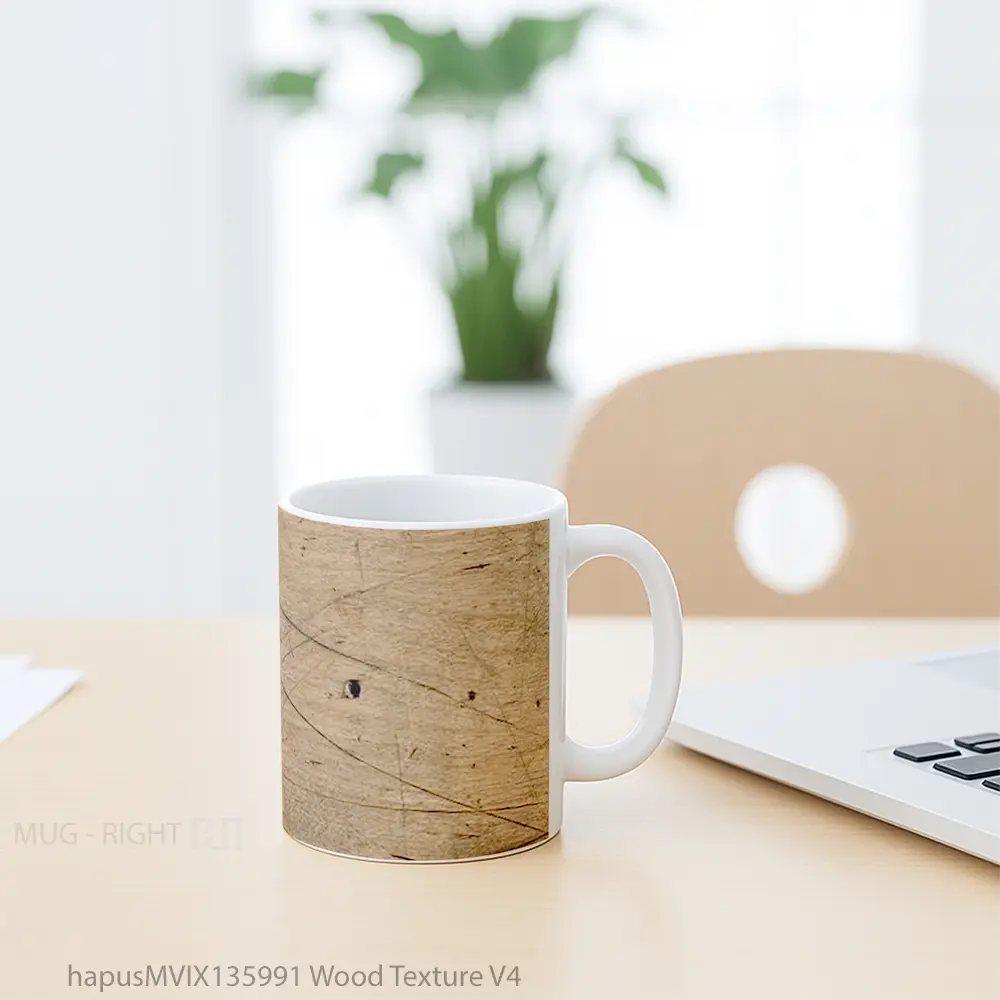 Mug Wood Texture V4 Gelas Keramik Unik - All-side / Desain