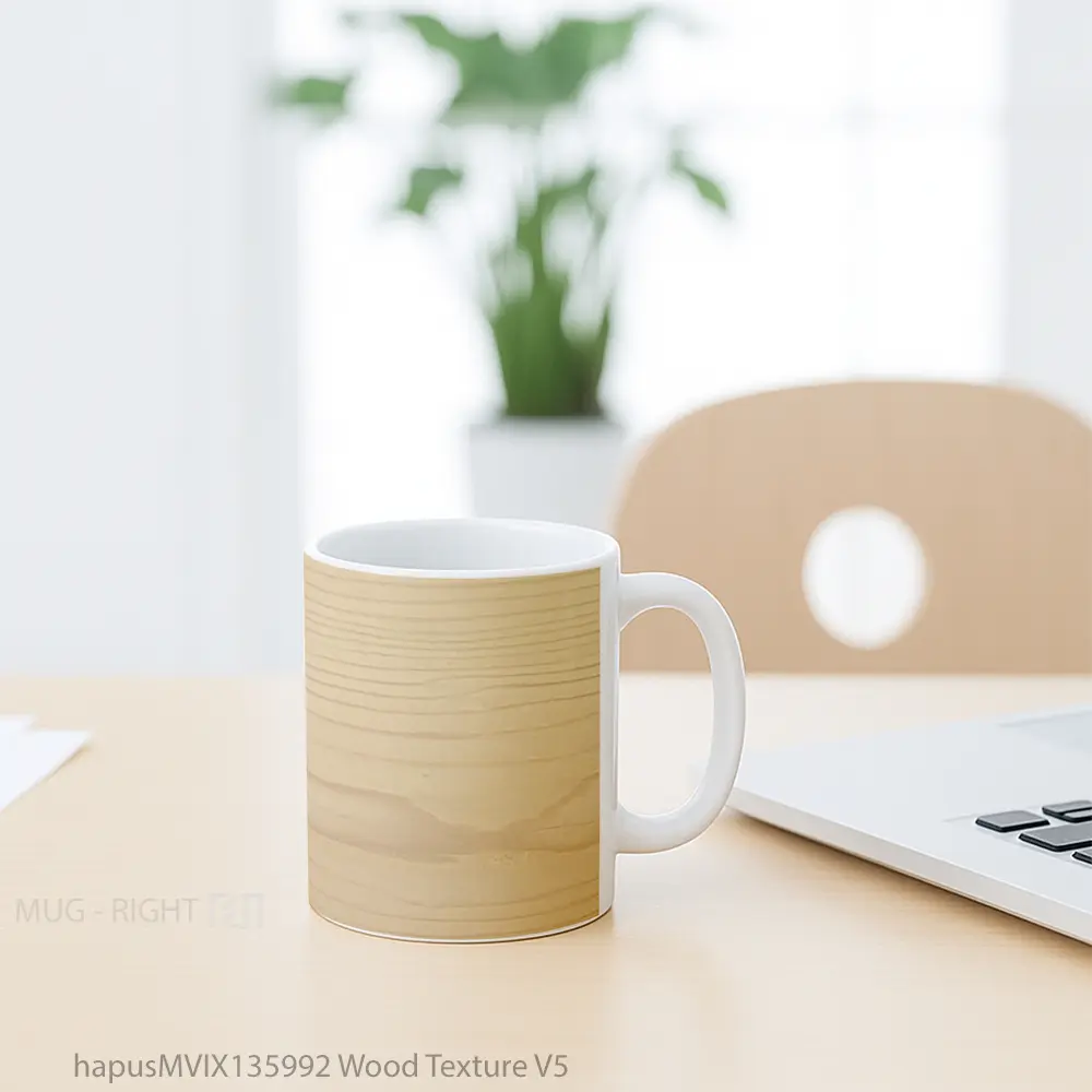 Mug Wood Texture V5 Gelas Keramik Unik - All-side / Desain