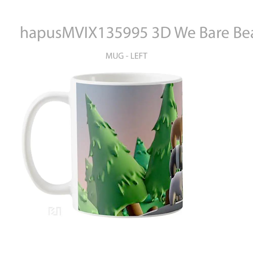 Mug 3D We Bare Bears V1 Gelas Hewan Lucu - All-side / Desain