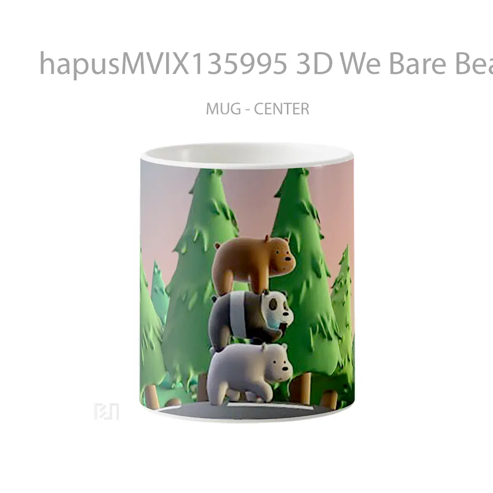 Mug 3D We Bare Bears V1 Gelas Hewan Lucu