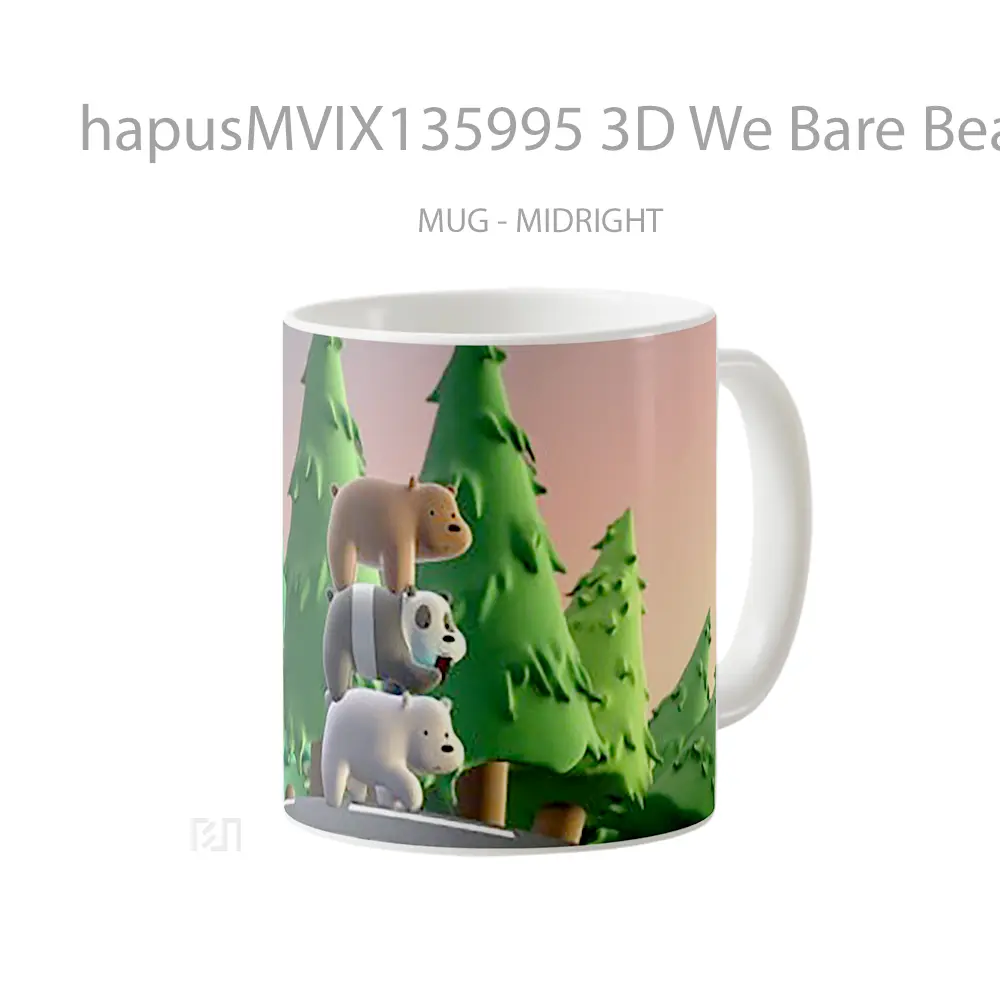 Mug 3D We Bare Bears V1 Gelas Hewan Lucu - All-side / Desain
