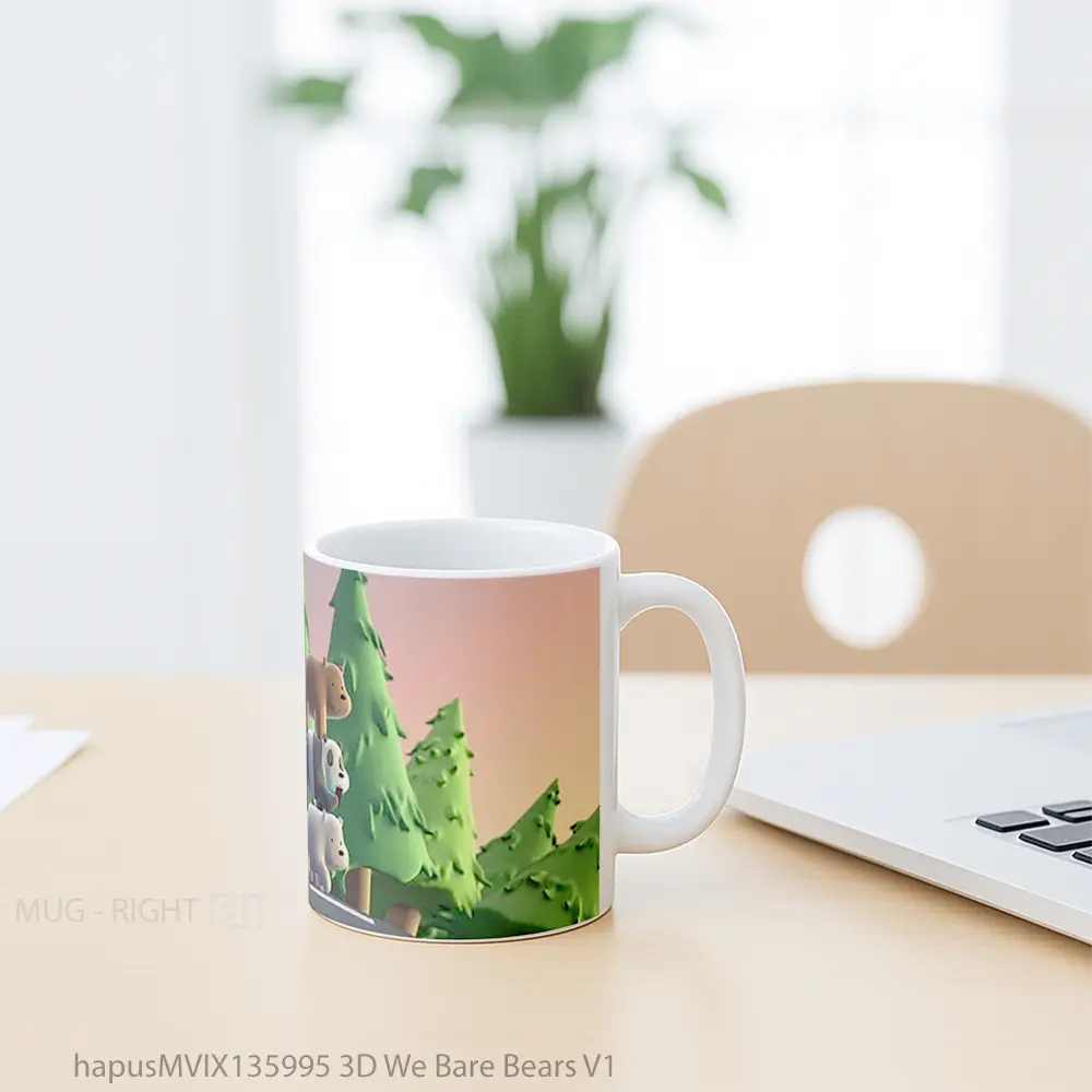 Mug 3D We Bare Bears V1 Gelas Hewan Lucu - All-side / Desain