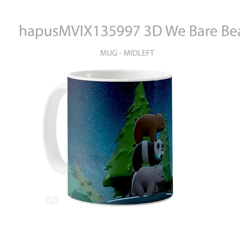 Mug 3D We Bare Bears V2 Gelas Hewan Lucu - All-side / Desain