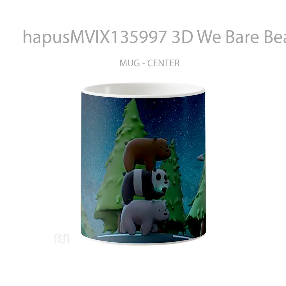 Mug 3D We Bare Bears V2 Gelas Hewan Lucu