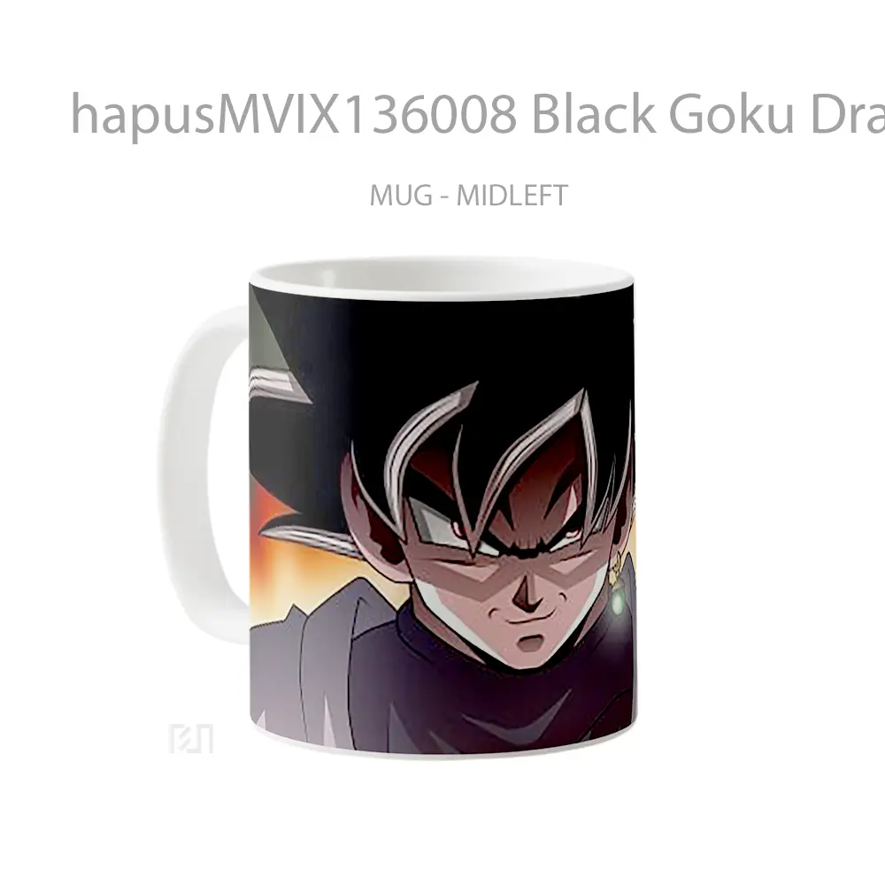 Mug Black Goku Dragon Ball Super Cangkir Anime - All-side / Desain