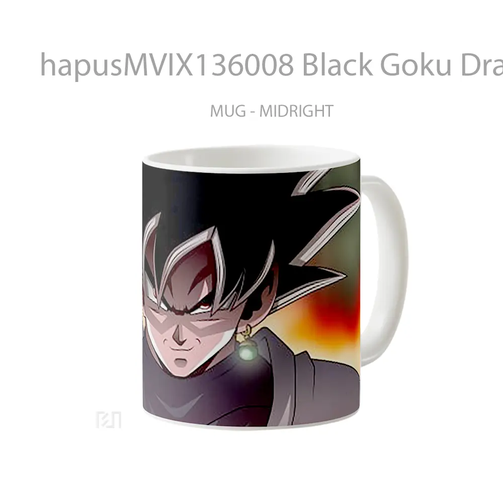 Mug Black Goku Dragon Ball Super Cangkir Anime - All-side / Desain