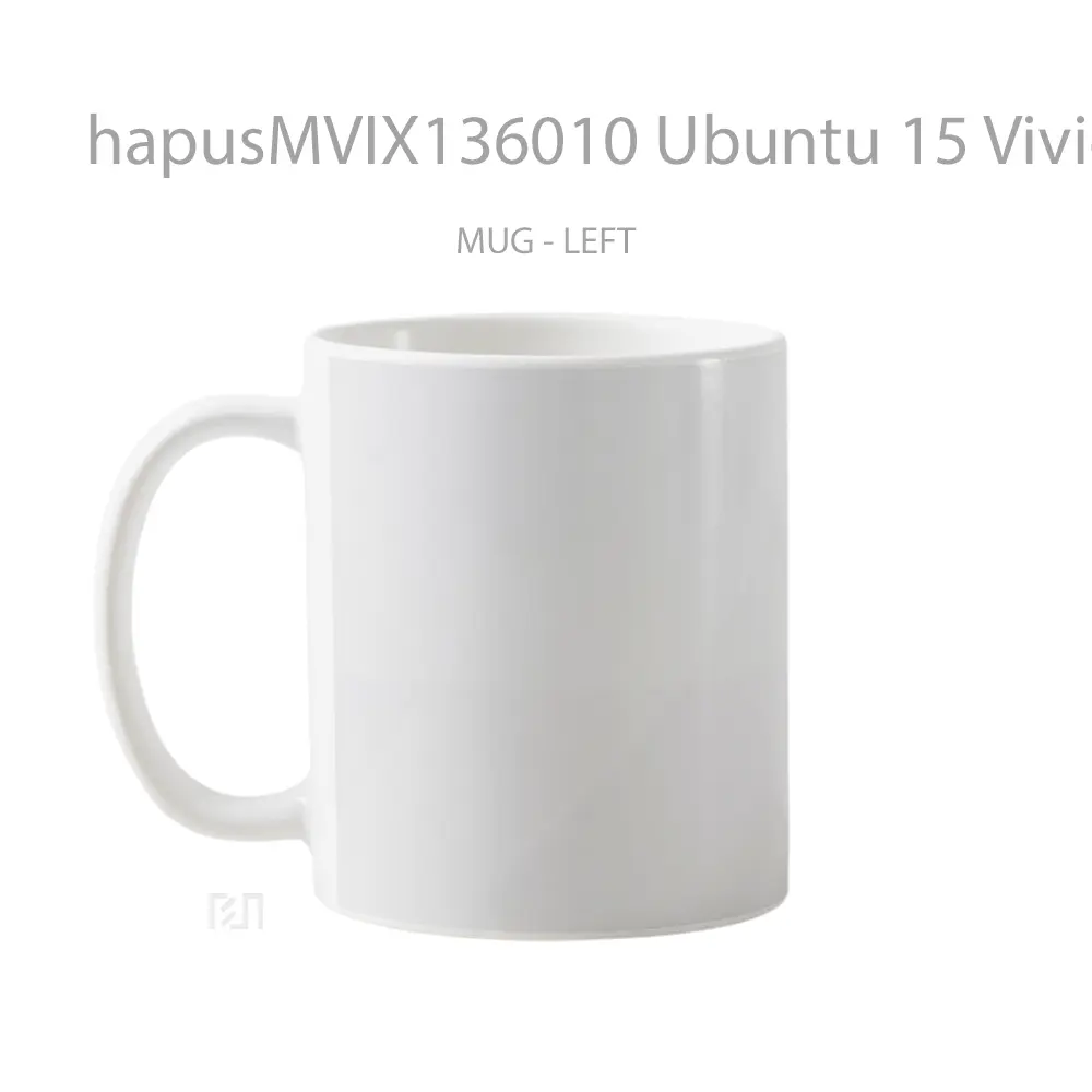 Mug Ubuntu 15 Vivid Vervet Greyscale Gelas Keramik Unik - All-side / Desain