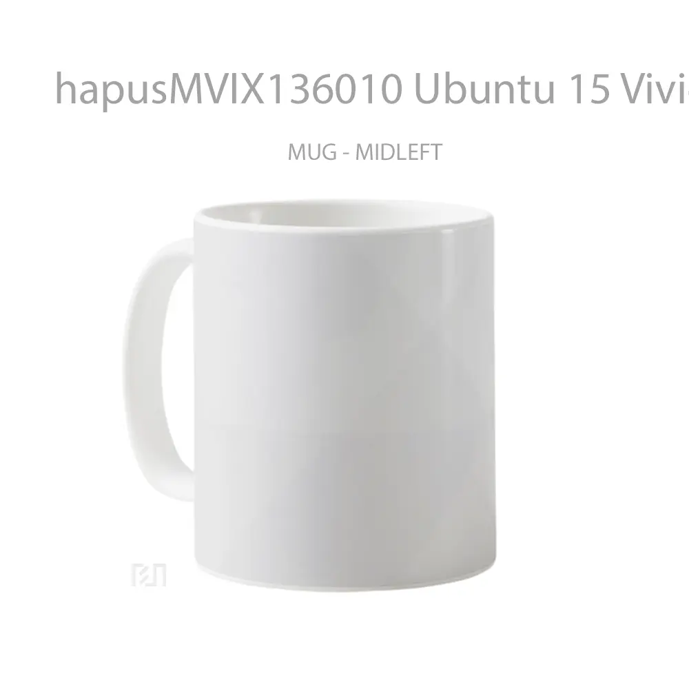 Mug Ubuntu 15 Vivid Vervet Greyscale Gelas Keramik Unik - All-side / Desain