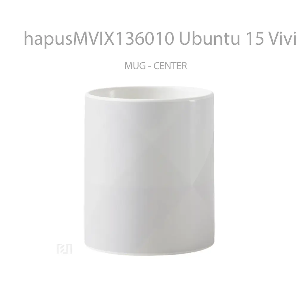 Mug Ubuntu 15 Vivid Vervet Greyscale Gelas Keramik Unik