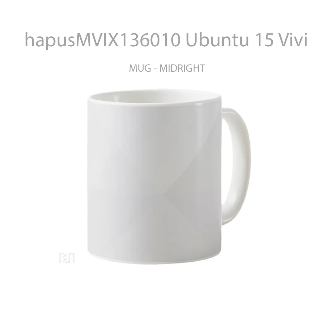 Mug Ubuntu 15 Vivid Vervet Greyscale Gelas Keramik Unik - All-side / Desain