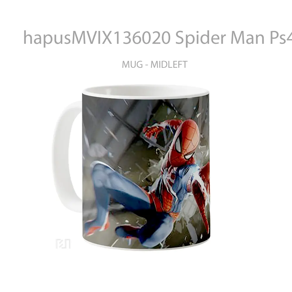 Mug Spider Man Ps4 V1 Gelas Superhero - All-side / Desain