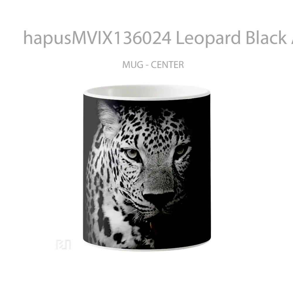 Mug Leopard Black And White Gelas Keramik Unik
