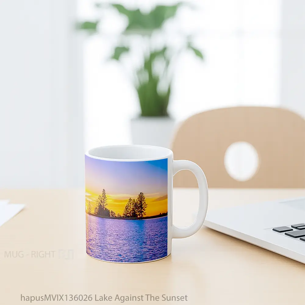 Mug Lake Against The Sunset Gelas Pemandangan Alam - All-side / Desain
