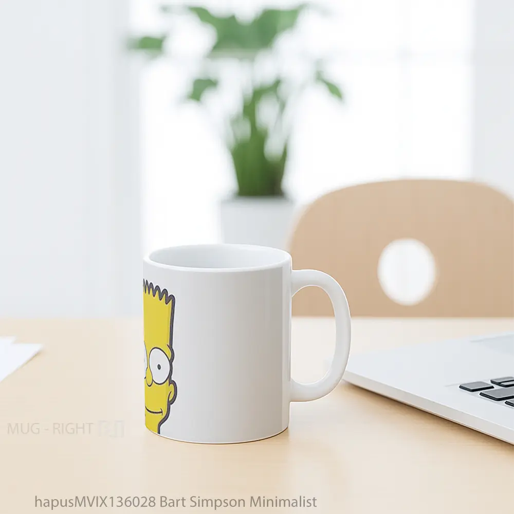 Mug Bart Simpson Minimalist Gelas Seni Modern - All-side / Desain