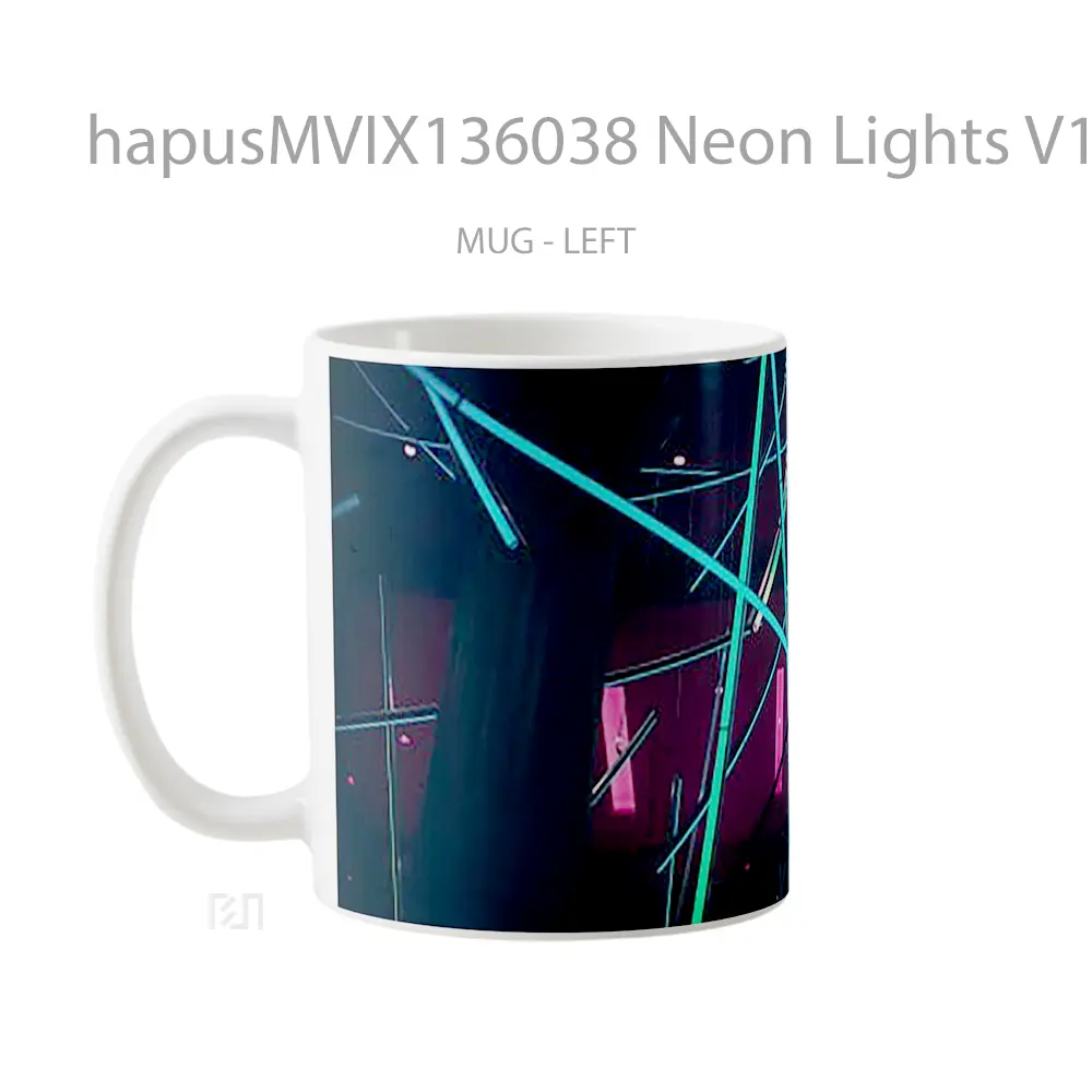 Mug Neon Lights V1 Gelas Keramik Unik - All-side / Desain