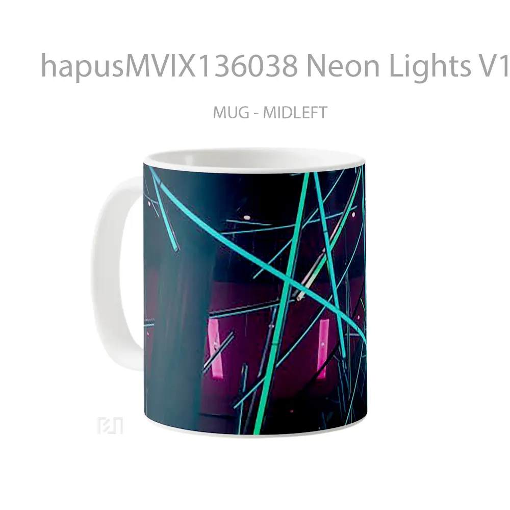 Mug Neon Lights V1 Gelas Keramik Unik - All-side / Desain