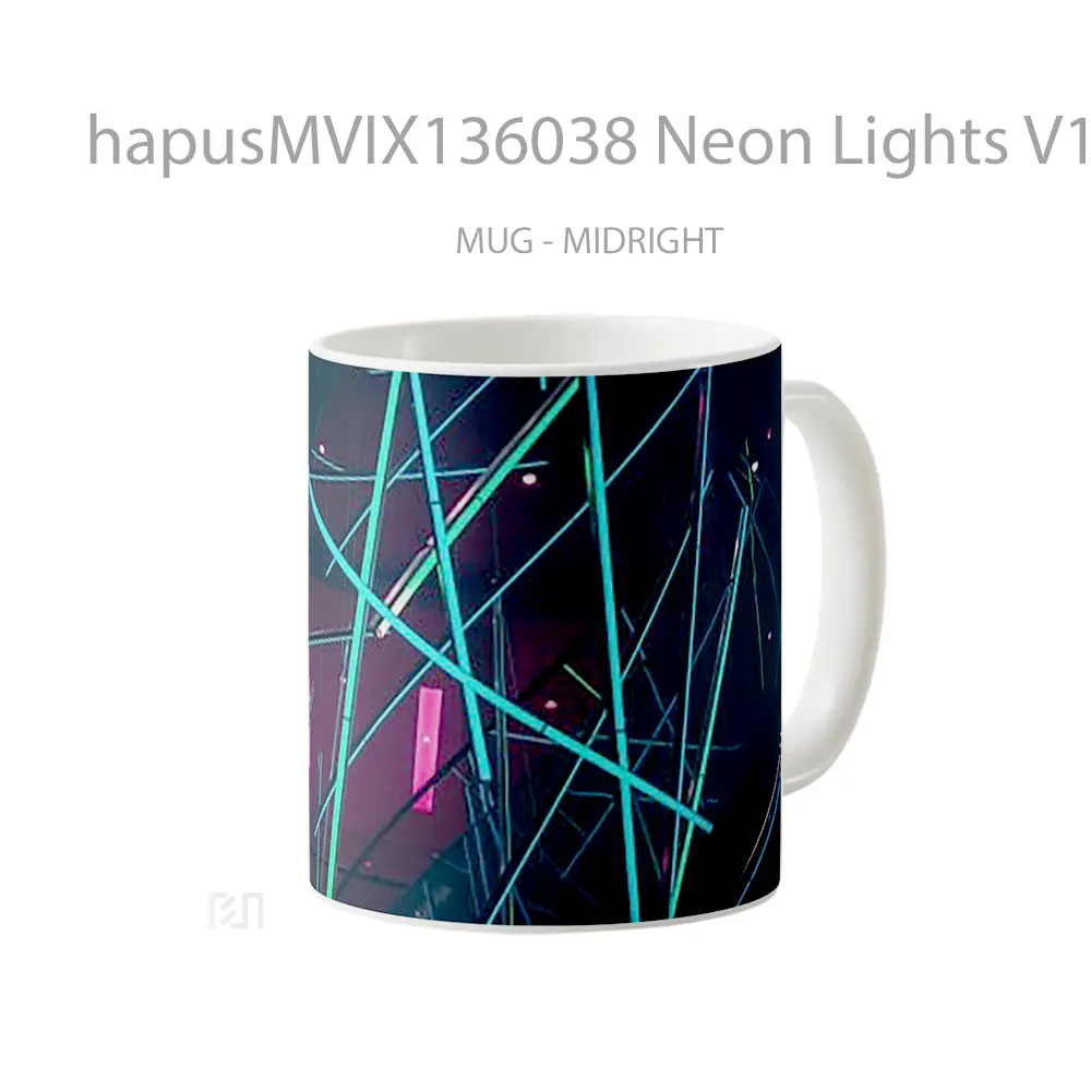 Mug Neon Lights V1 Gelas Keramik Unik - All-side / Desain