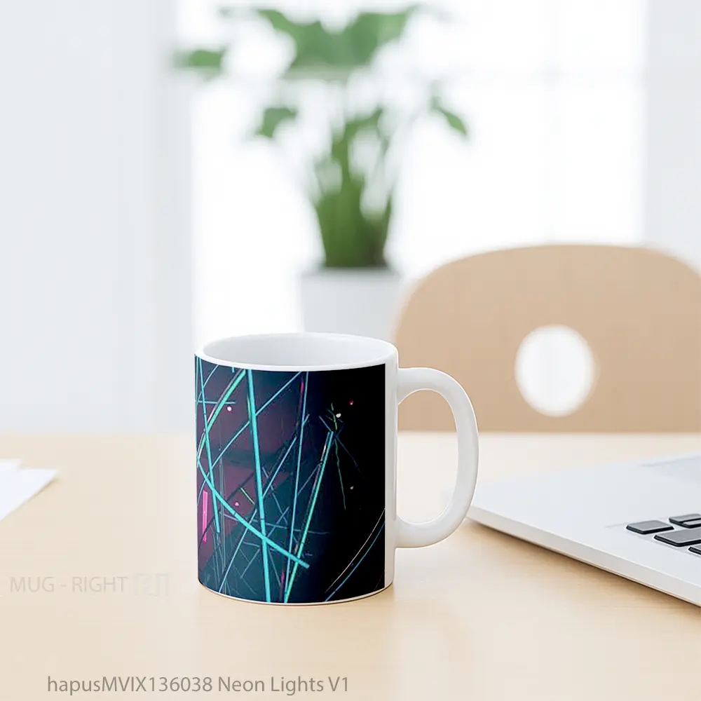Mug Neon Lights V1 Gelas Keramik Unik - All-side / Desain