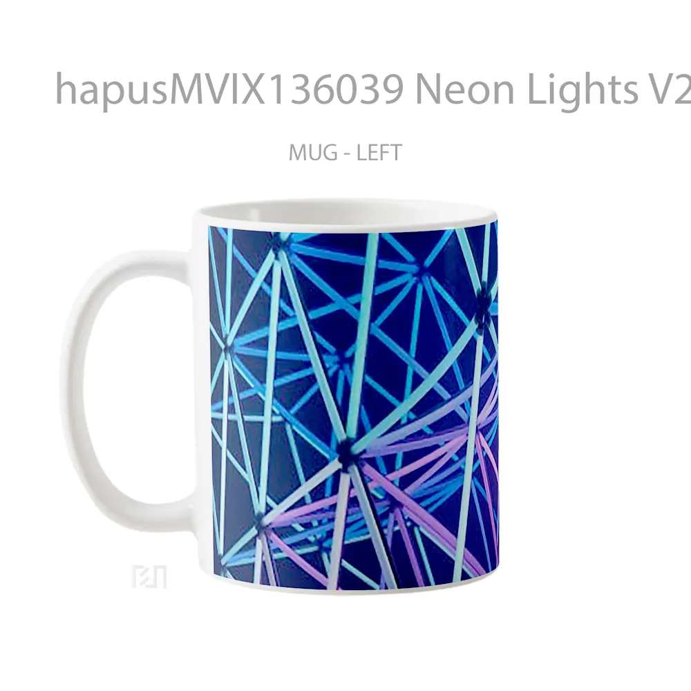 Mug Neon Lights V2 Gelas Keramik Unik - All-side / Desain