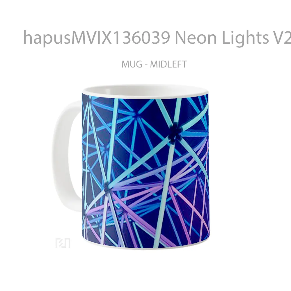 Mug Neon Lights V2 Gelas Keramik Unik - All-side / Desain