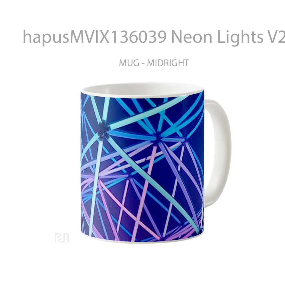 Mug Neon Lights V2 Gelas Keramik Unik - All-side / Desain