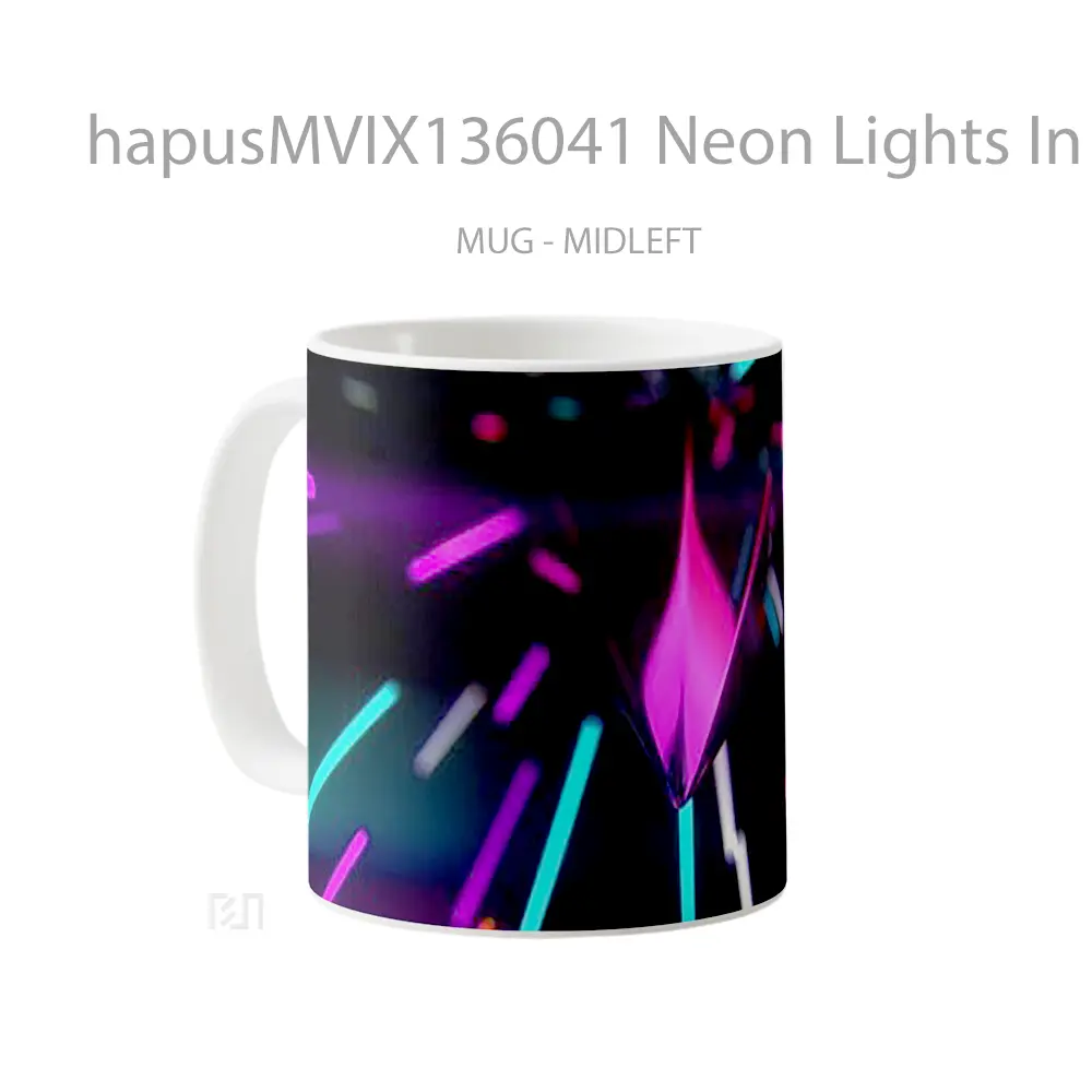 Mug Neon Lights In Perspective Gelas Keramik Unik - All-side / Desain