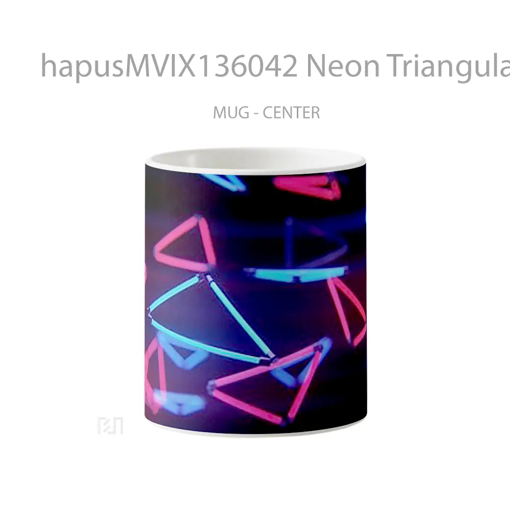 Mug Neon Triangular Lights Gelas Keramik Unik