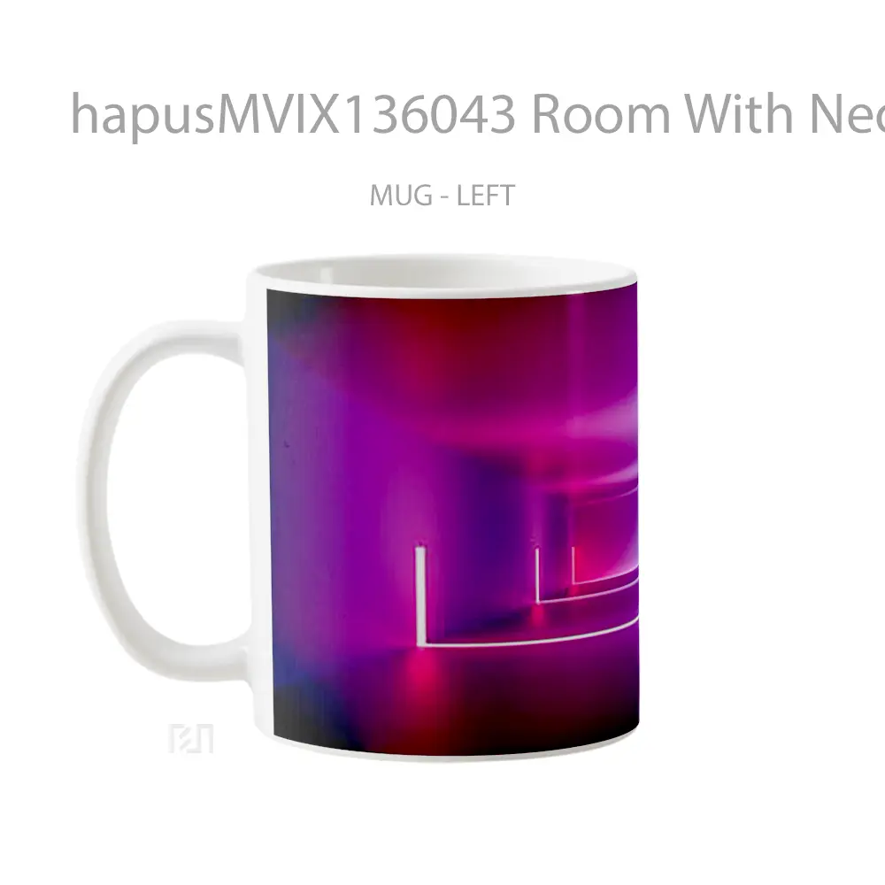 Mug Room With Neon Lights Gelas Keramik Unik - All-side / Desain