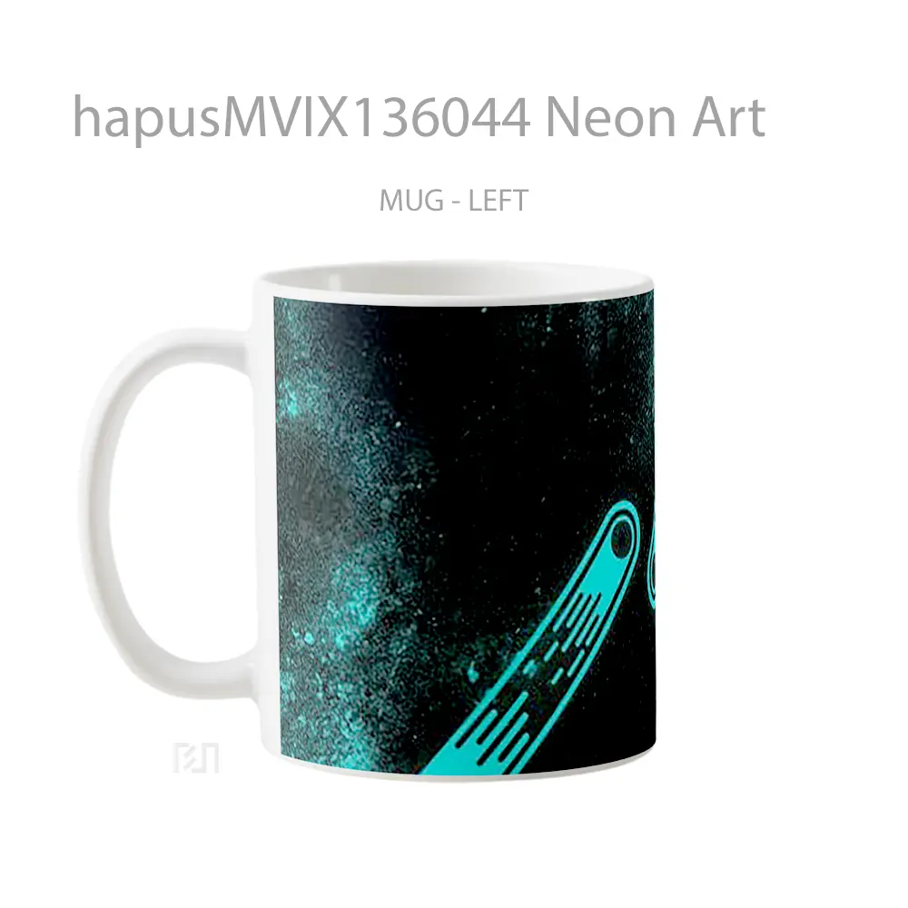 Mug Neon Art Gelas Keramik Unik - All-side / Desain