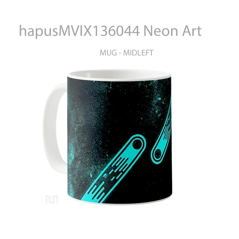 Mug Neon Art Gelas Keramik Unik - All-side / Desain