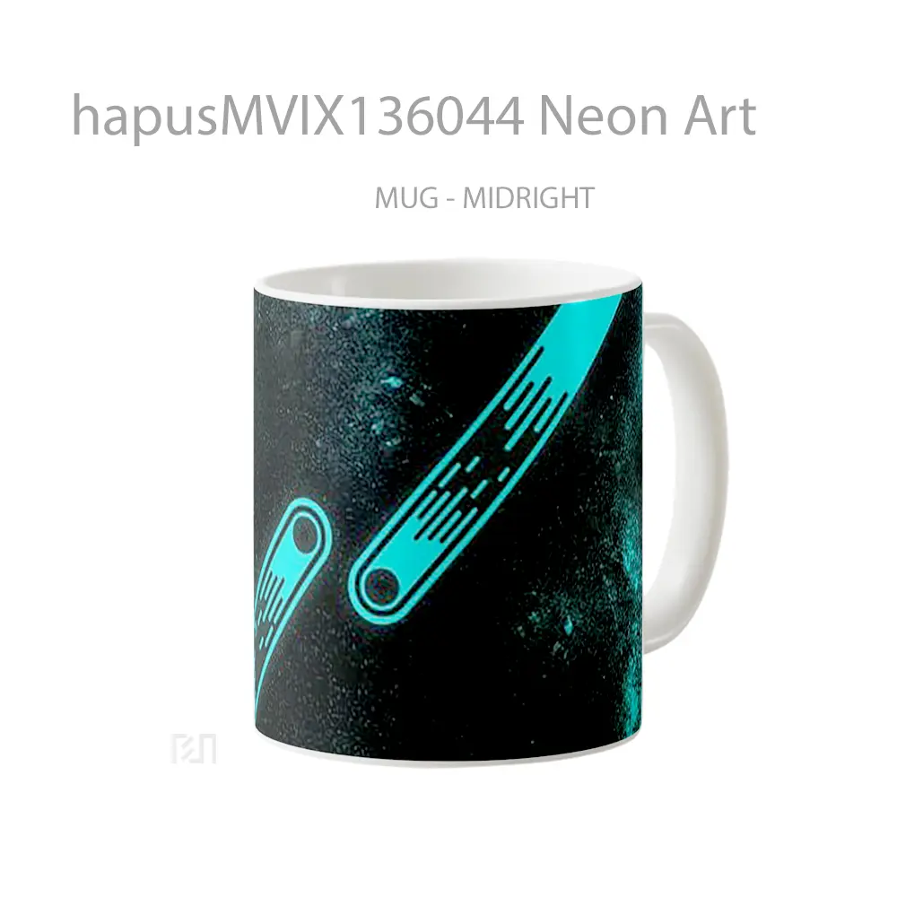 Mug Neon Art Gelas Keramik Unik - All-side / Desain