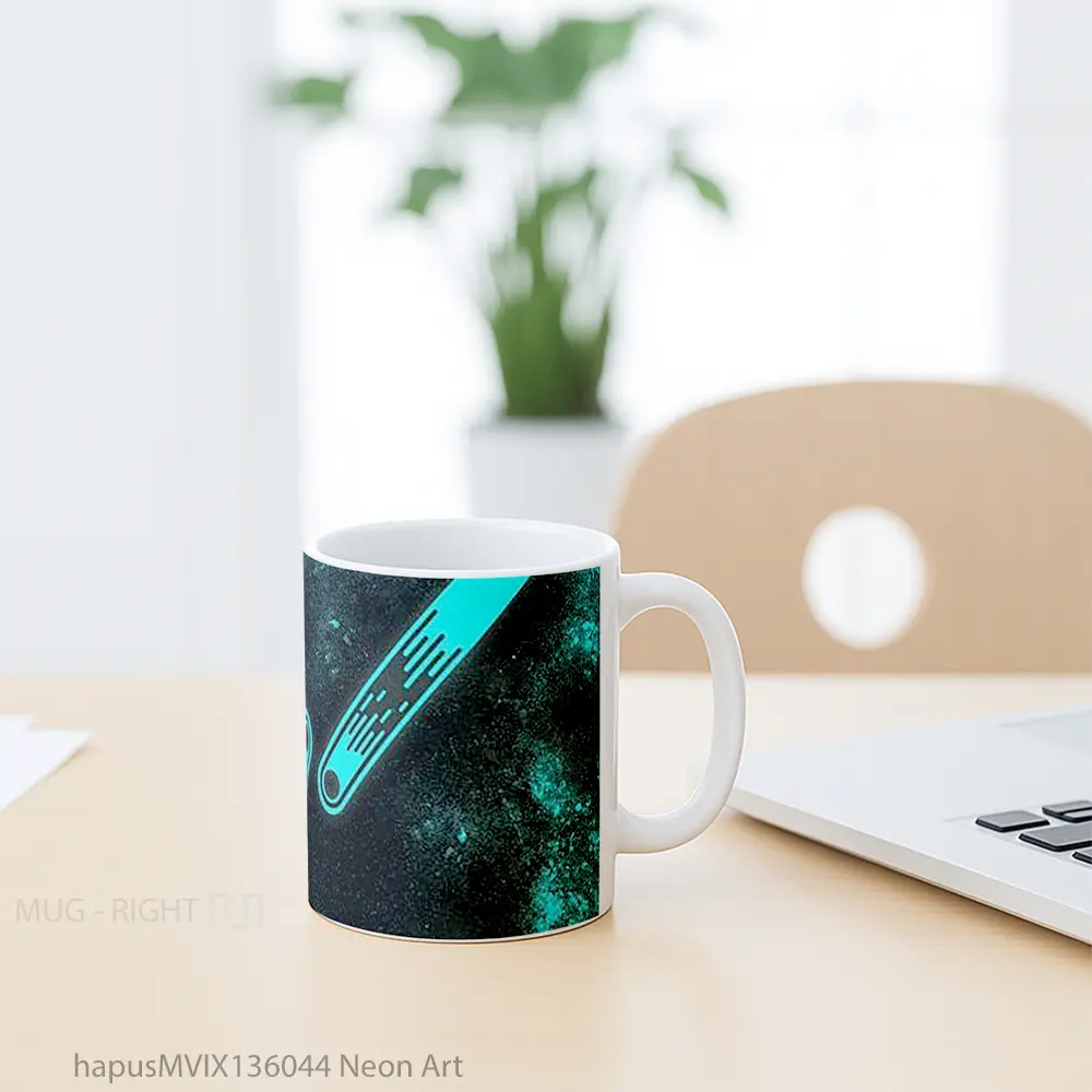Mug Neon Art Gelas Keramik Unik - All-side / Desain