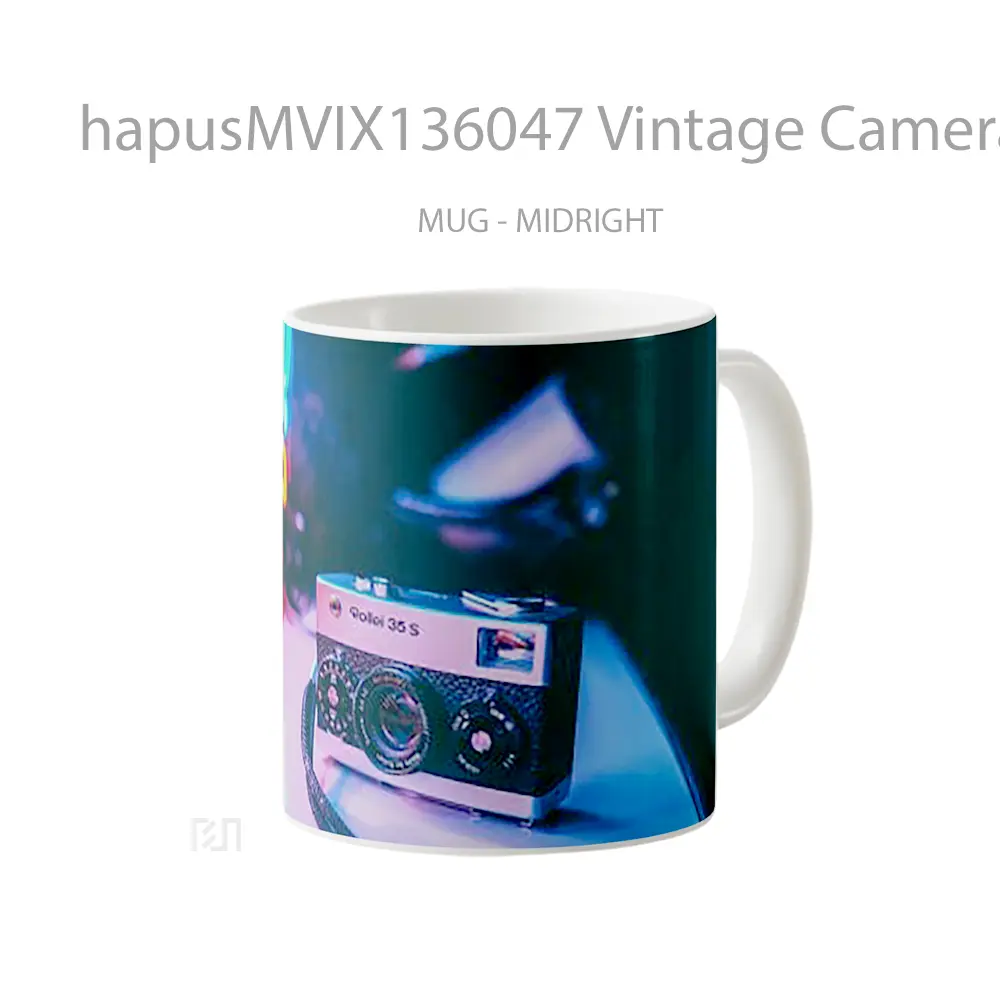 Mug Vintage Camera Rollei 35S With Neon Lights Gelas Keramik Unik - All-side / Desain