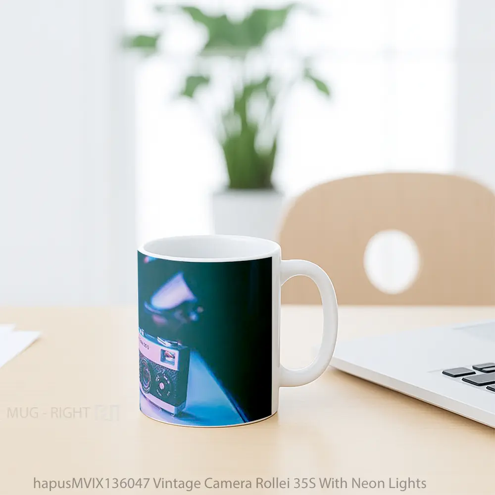 Mug Vintage Camera Rollei 35S With Neon Lights Gelas Keramik Unik - All-side / Desain