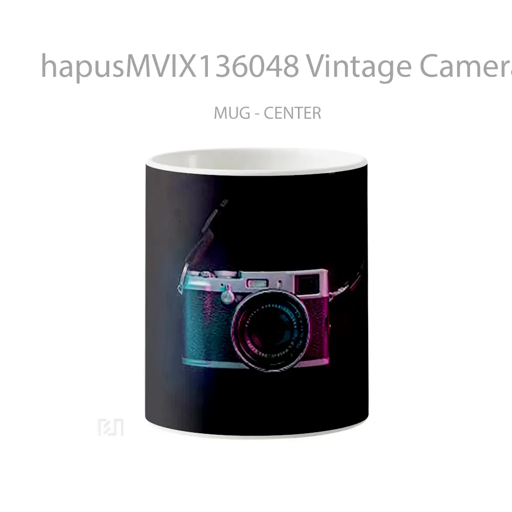 Mug Vintage Camera Fujinon With Neon Lights Gelas Keramik Unik