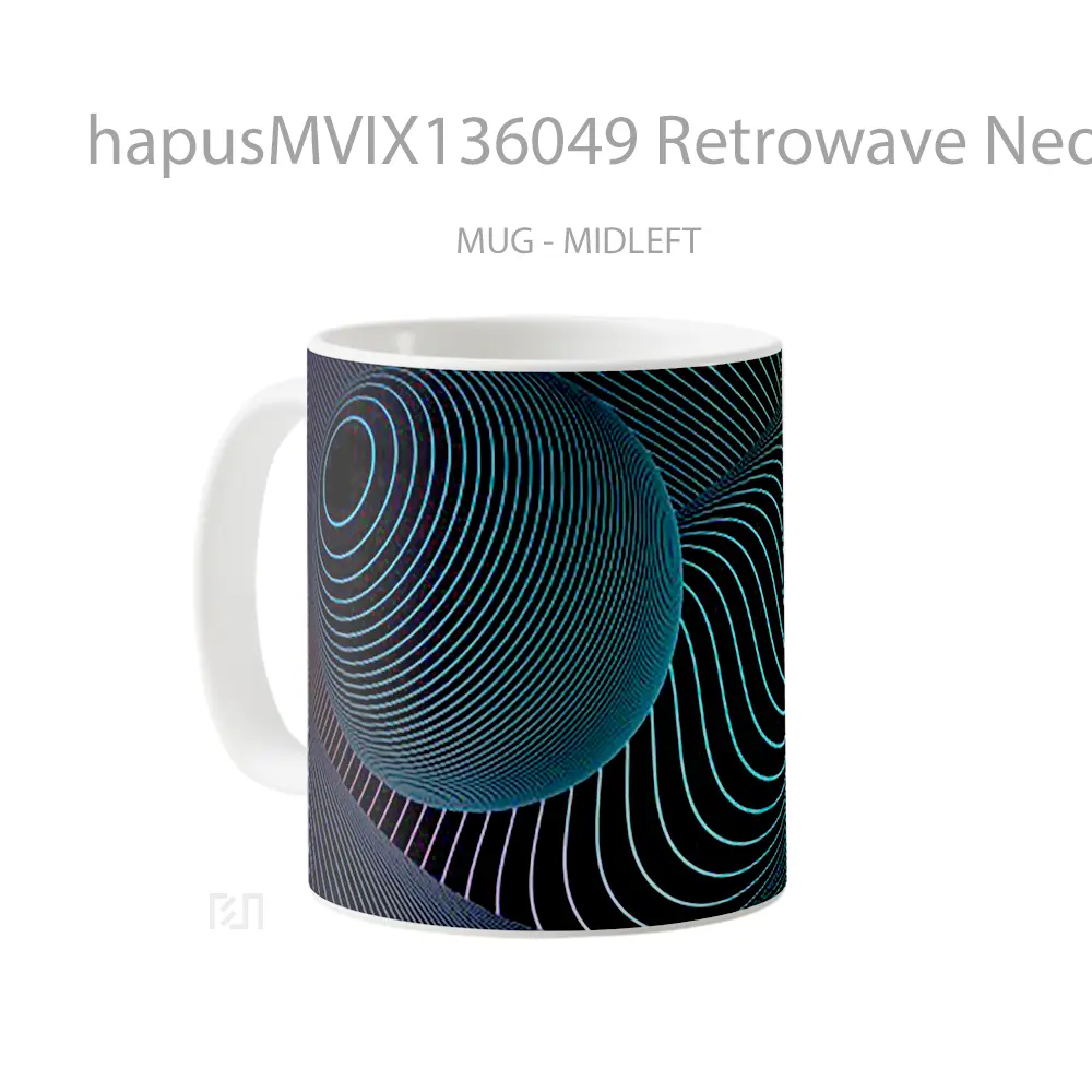 Mug Retrowave Neon Abstract Art Gelas Seni Modern - All-side / Desain