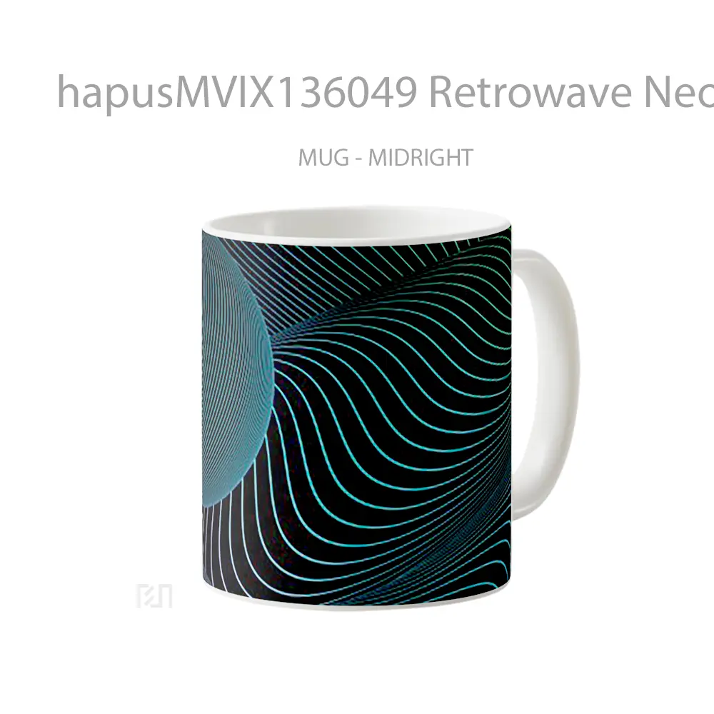 Mug Retrowave Neon Abstract Art Gelas Seni Modern - All-side / Desain