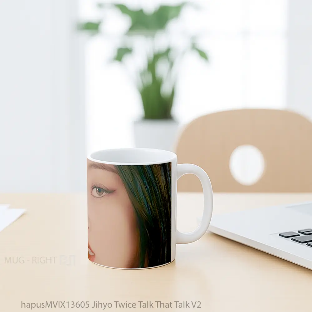 Mug Jihyo Twice Talk That Talk V2 Gelas Keramik Unik - All-side / Desain