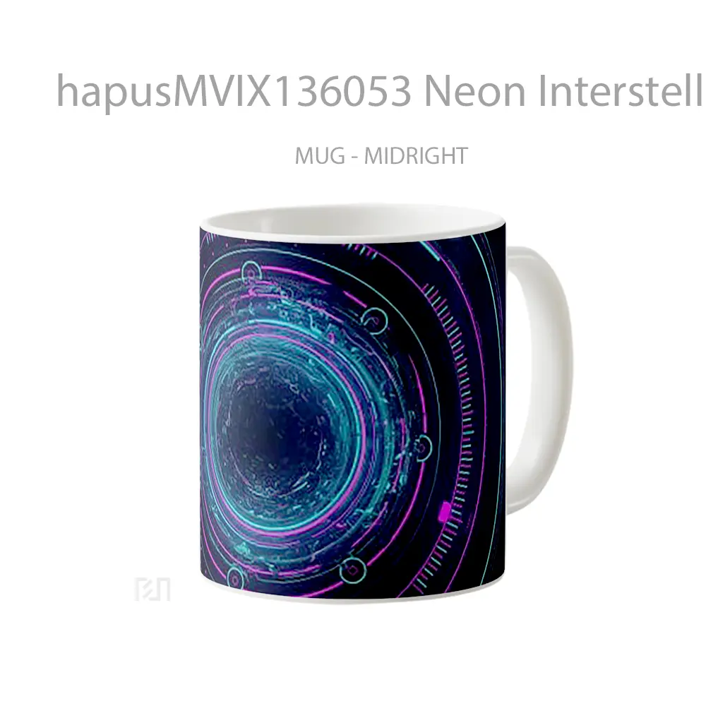 Mug Neon Interstellar Digital Artwork Gelas Seni Modern - All-side / Desain
