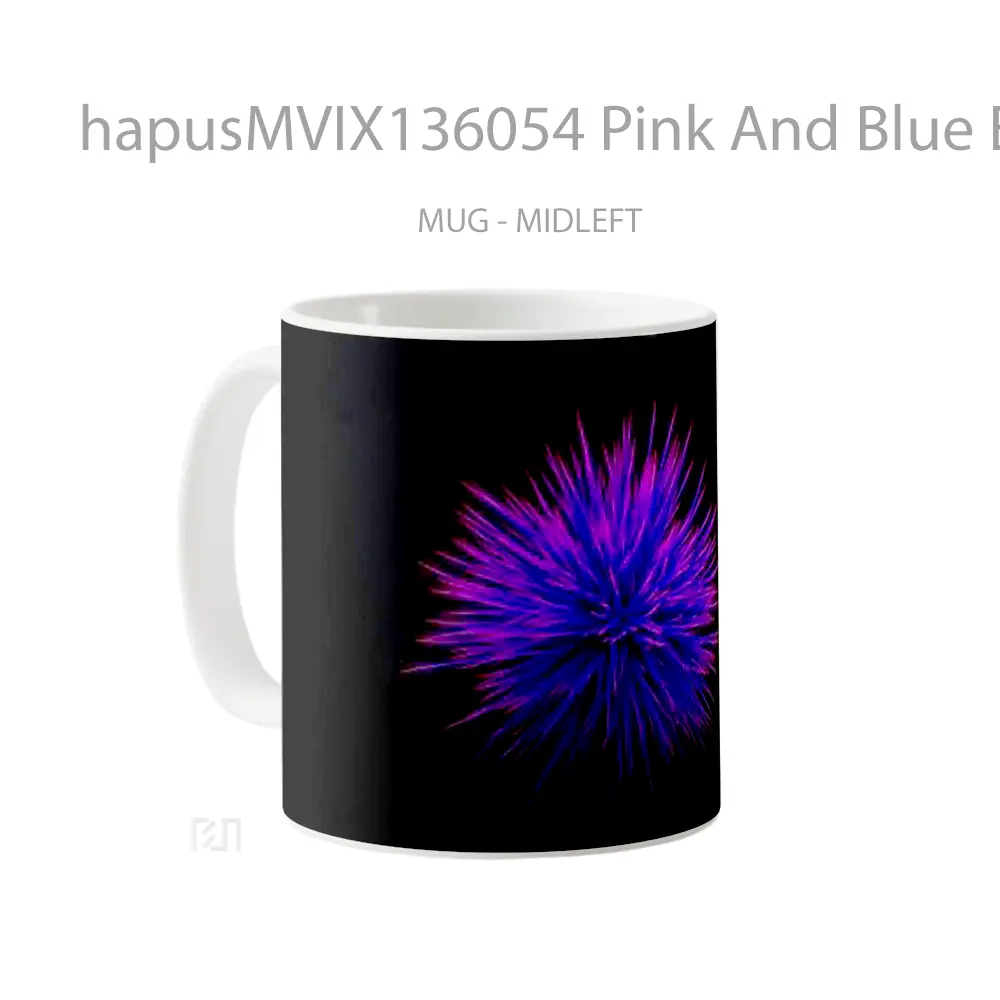 Mug Pink And Blue Explosion Gelas Keramik Unik - All-side / Desain