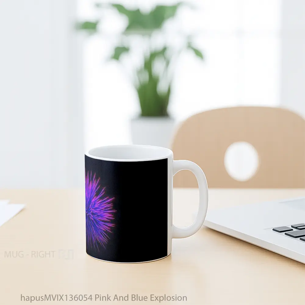 Mug Pink And Blue Explosion Gelas Keramik Unik - All-side / Desain