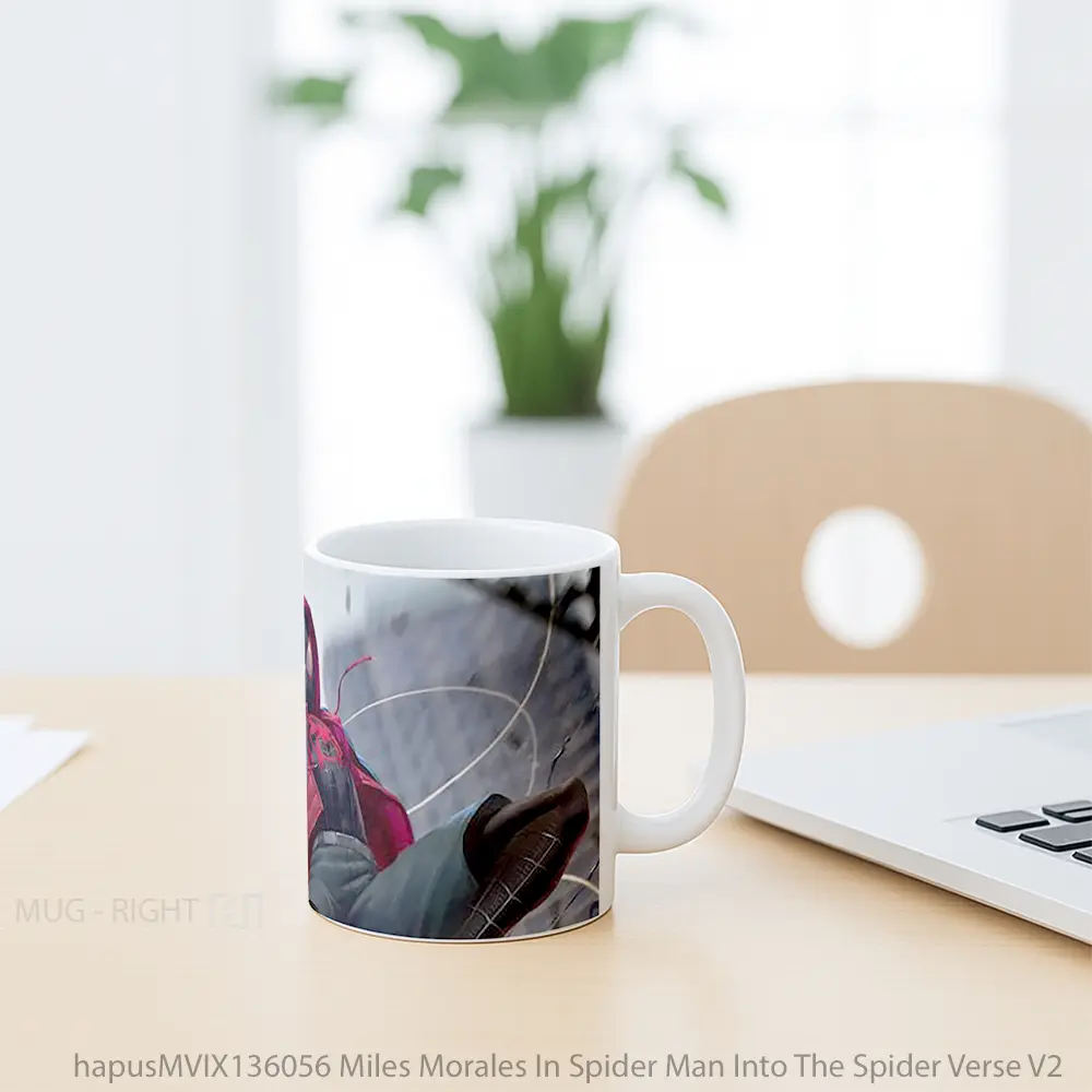 Mug Miles Morales In Spider Man Into The Spider Verse V2 Gelas Superhero - All-side / Desain