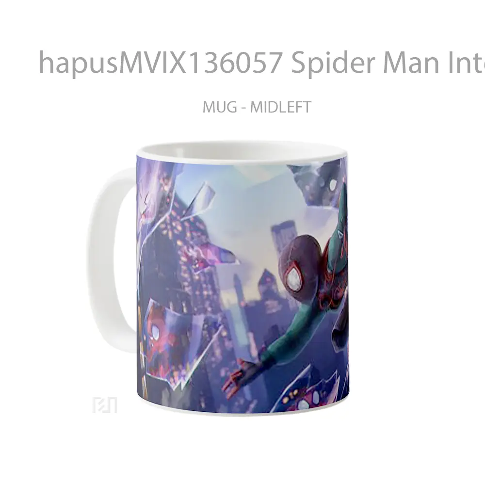 Mug Spider Man Into The Spider Verse V2 Gelas Superhero - All-side / Desain