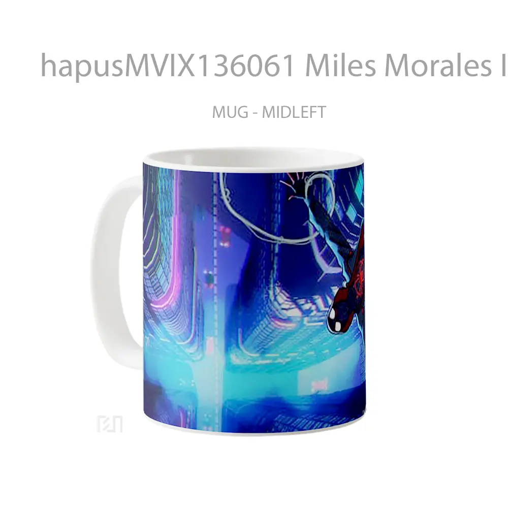 Mug Miles Morales In Spider Man Into The Spider Verse V3 Gelas Superhero - All-side / Desain
