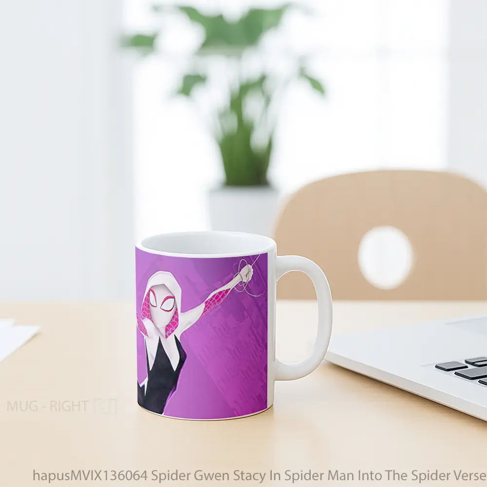 Mug Spider Gwen Stacy In Spider Man Into The Spider Verse V2 Gelas Superhero - All-side / Desain