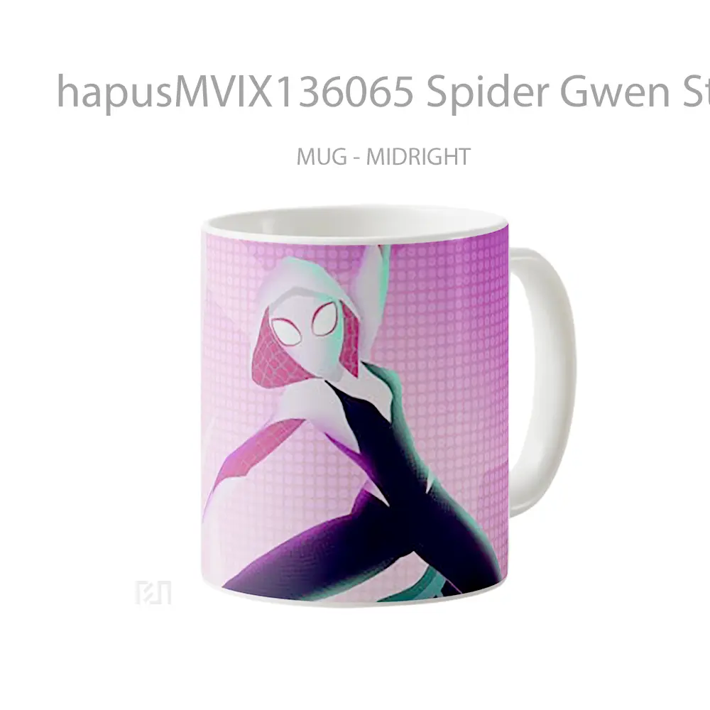 Mug Spider Gwen Stacy In Spider Man Into The Spider Verse V3 Gelas Superhero - All-side / Desain