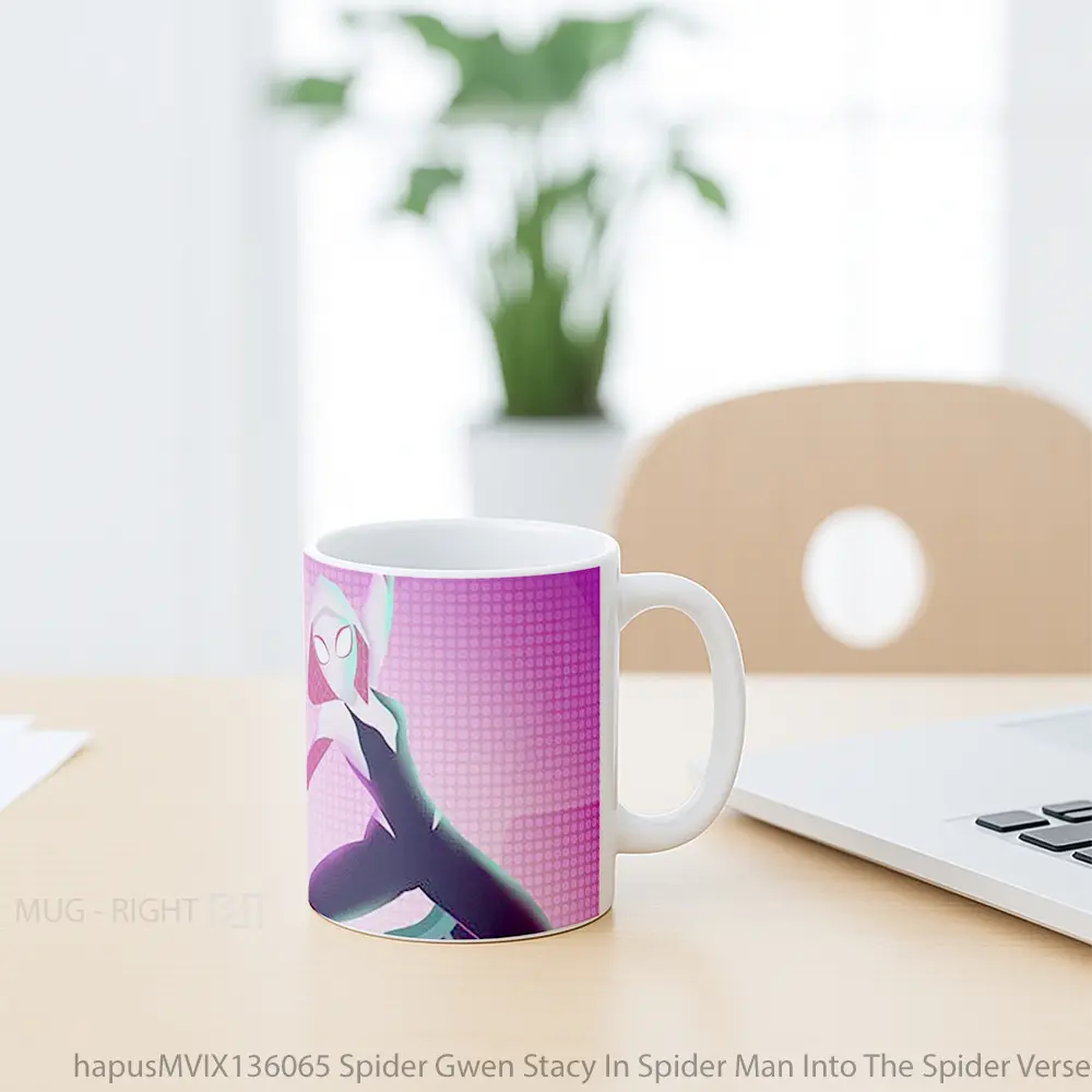 Mug Spider Gwen Stacy In Spider Man Into The Spider Verse V3 Gelas Superhero - All-side / Desain