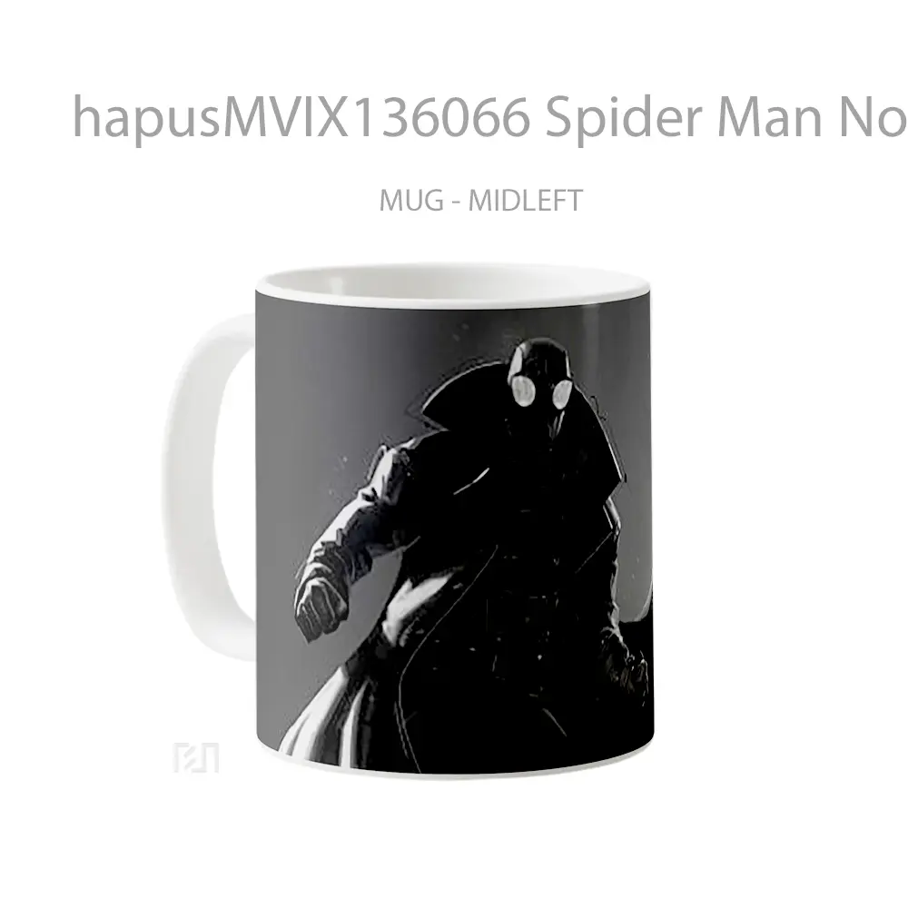 Mug Spider Man Noir In Spider Man Into The Spider Verse Gelas Superhero - All-side / Desain